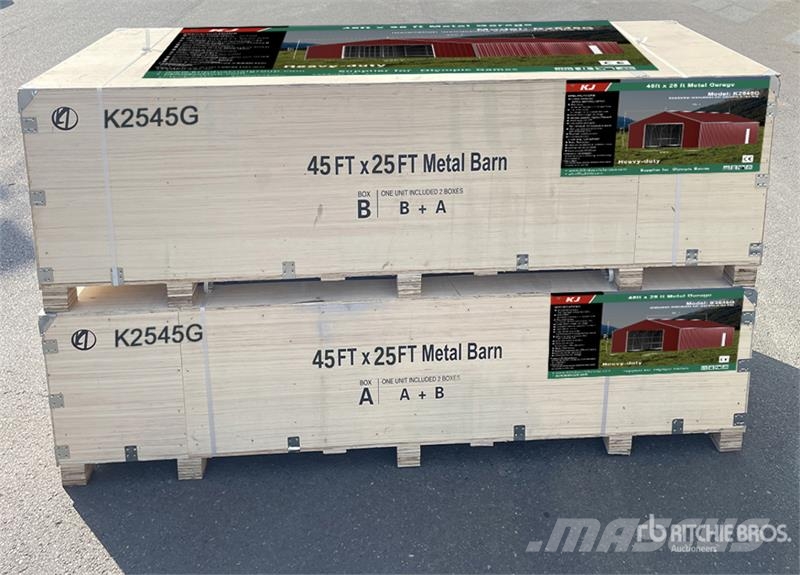 KJ K2545G 25 ft x 45 ft Metal Garage Storage Building المباني الإطار الصلب