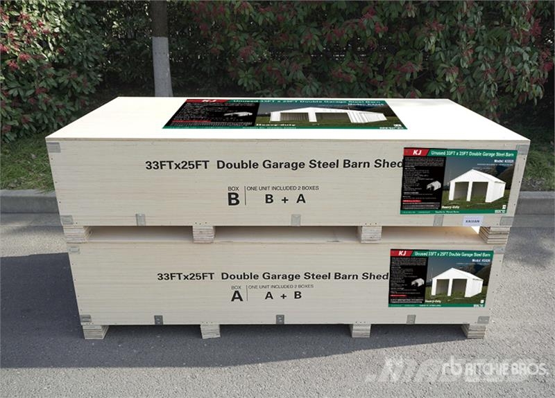 KJ K3325 25 ft x 33 ft Double Garage Metal (Unused) Stalen constructies