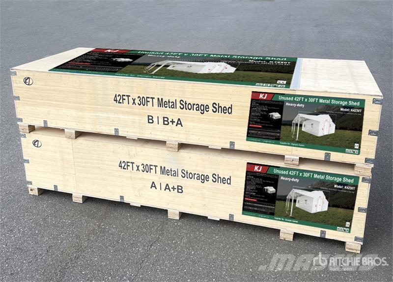 KJ K4230T 42 ft x 30 ft Metal Storage Shed (Unused) Stalen constructies