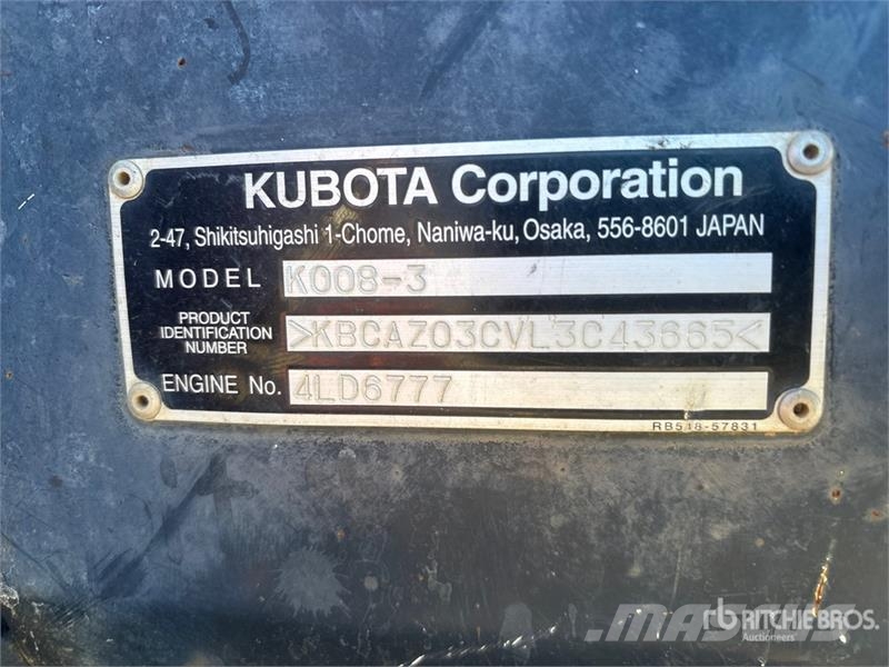 Kubota K008T4 Mini Excavator Minibagger < 7t