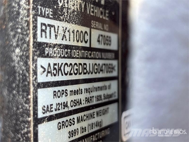 Kubota RTV-X1100CWL-H 4x4 Utility Vehicle Pomoćni strojevi