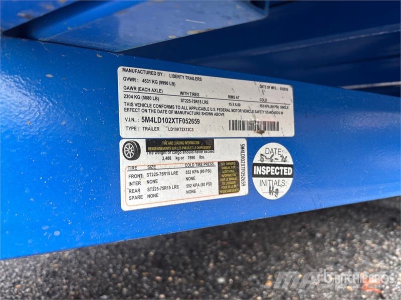 Liberty LD10K72X12C5 12 ft T/A Dump Utility Trailer Kipper