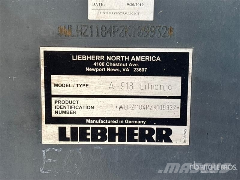 Liebherr A918 Litronic Wheel Excavator Wheeled excavators