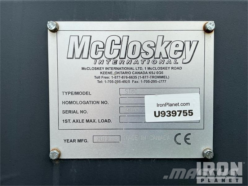 McCloskey ST80 36 in x 80 ft Portable Transfer Conveyor Construction - Others