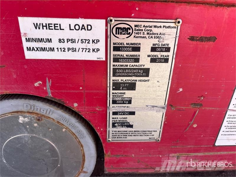 MEC 1330SE Electric Scissor Lift رافعات مقصية الشكل