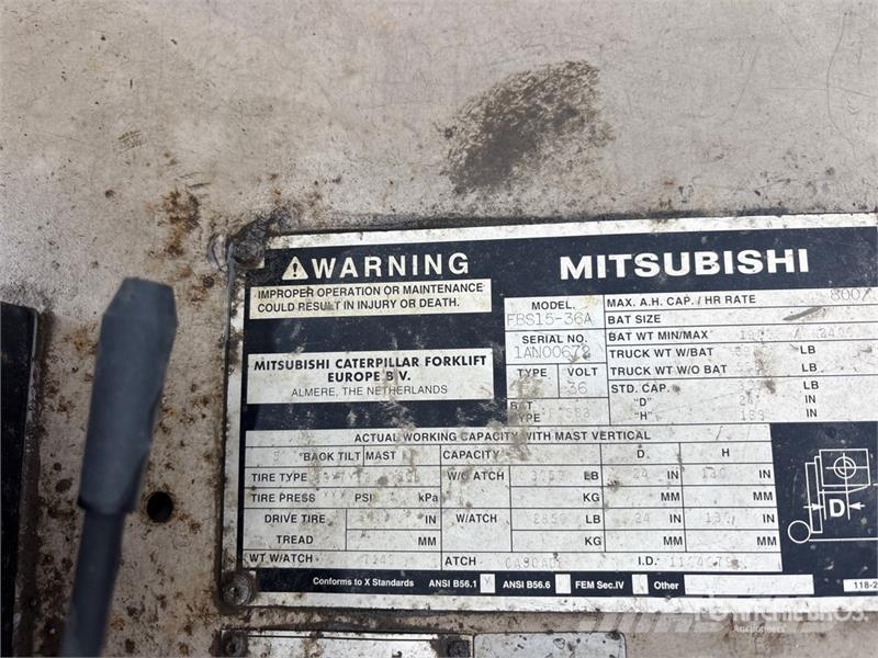 Mitsubishi FBS15-36A 3052 lb Electric Forklift Elektriske trucker
