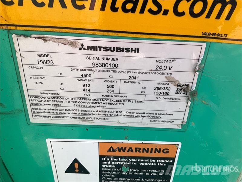 Mitsubishi PW23N 4500 lb Electric Pallet Jack Kézi raklapemelő