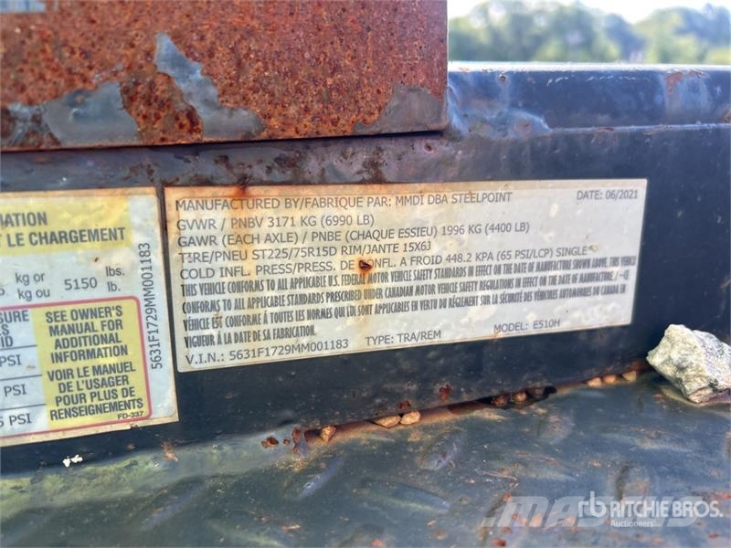MMDI E510H 6990 lb 10 ft T/A Equipment Trailer Oprijwagen