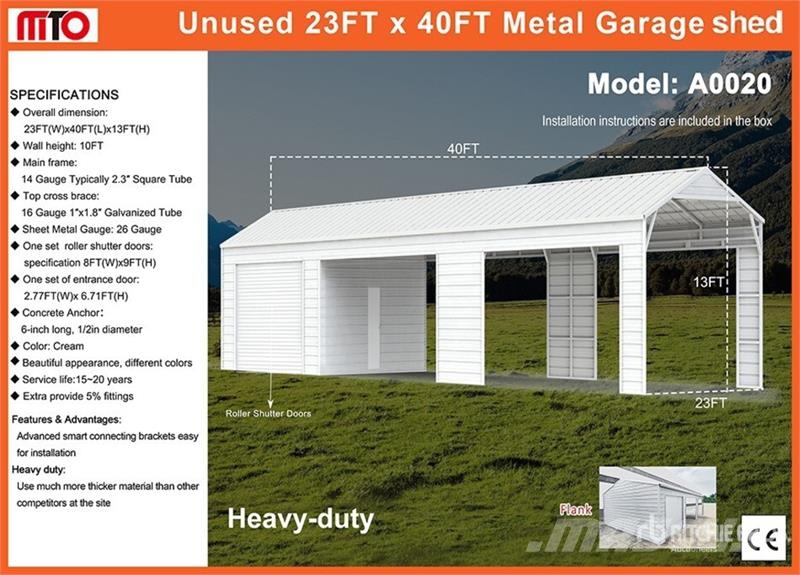 MTO A0020 Metal Garage Storage Building (Unused) Tērauda karkasa ēkas
