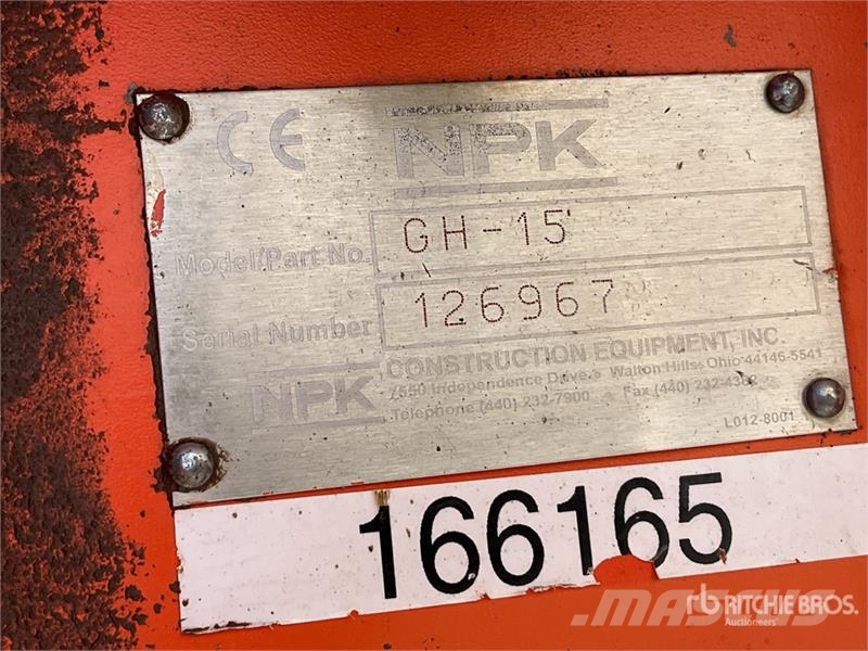 NPK GH-15 Q/C Hydraulic Breaker Hüdrohaamrid