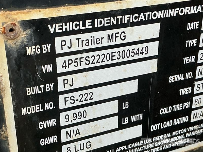 PJ Trailers Trailers 22 ft T/A Gooseneck Equipment Tr Car carrier