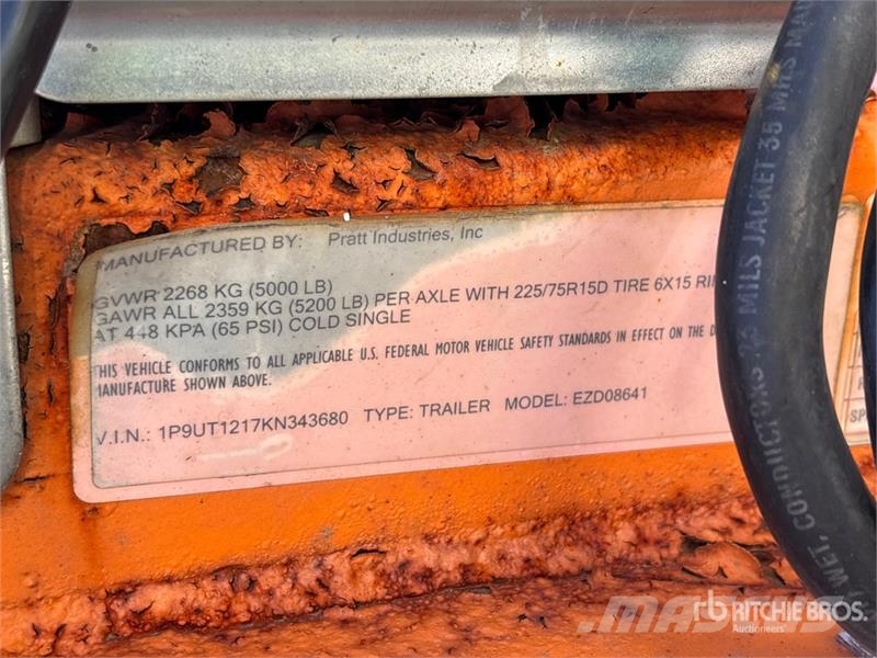  Pratt EZD08641 8 ft S/A Dump Utility Trailer Самоскиди