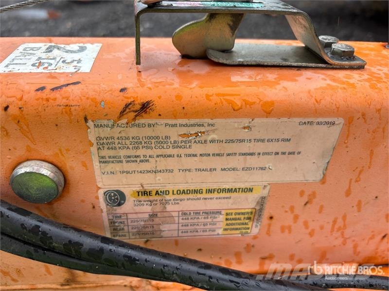  Pratt EZD11762 10 ft T/A Dump Utility Trailer Самоскиди