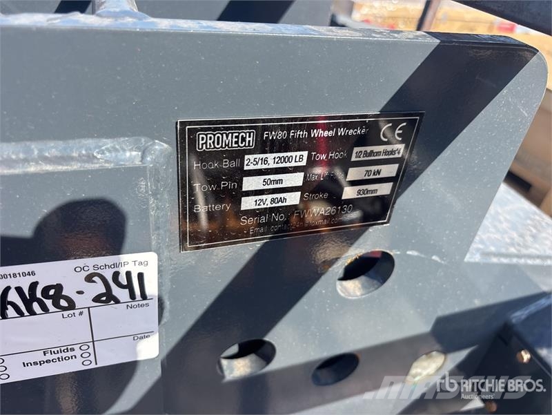  PROMECH FW80 Hydraulic Fifth Wheel Wrecker Attachm 运输工具-其他