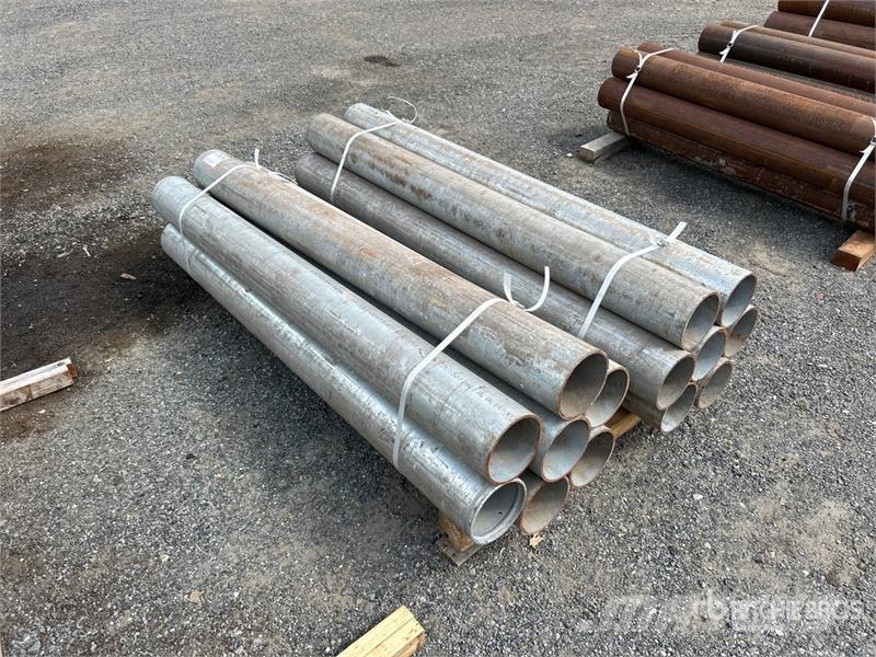 Quantity of (14) 6 in x 6 ft Bollards Barrier Other components