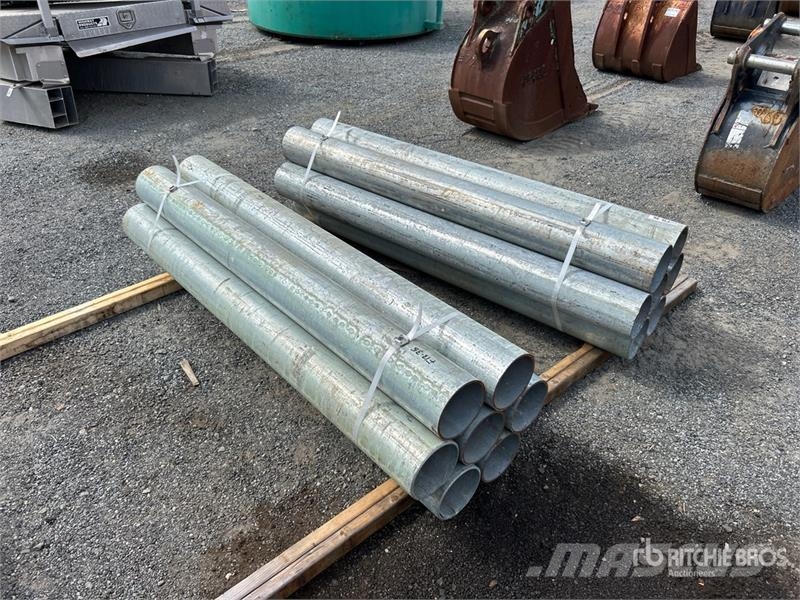 Quantity of (14) 6 in x 6 ft Bollards Barrier Other components