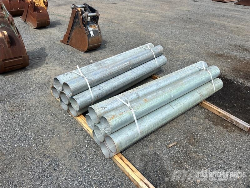 Quantity of (14) 6 in x 6 ft Bollards Barrier Other components