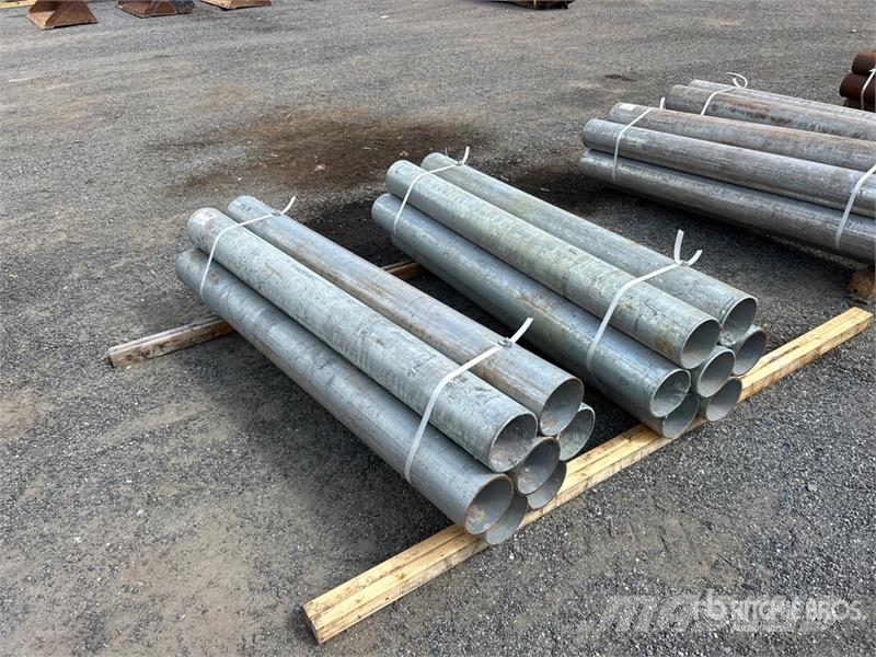 Quantity of (14) 6 in x 6 ft Bollards Barrier Other components