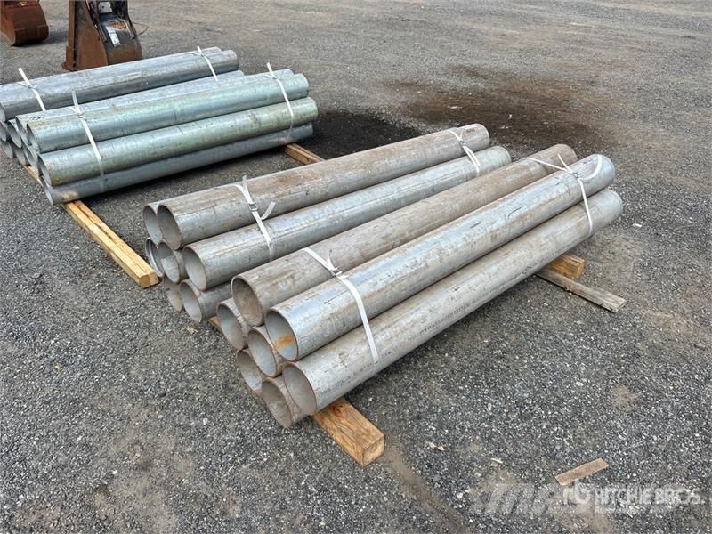 Quantity of (14) 6 in x 6 ft Bollards Barrier Other components
