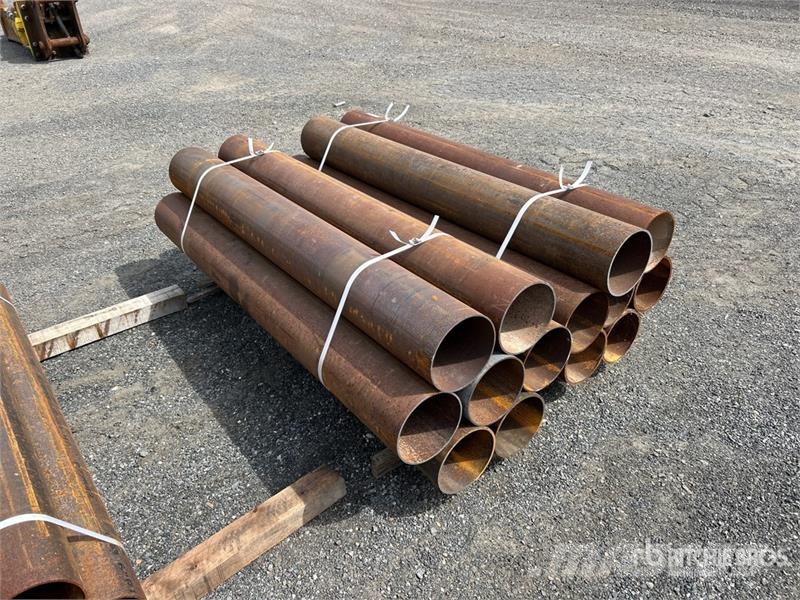 Quantity of (14) 8 in x 6 ft Bollards Barrier Other components