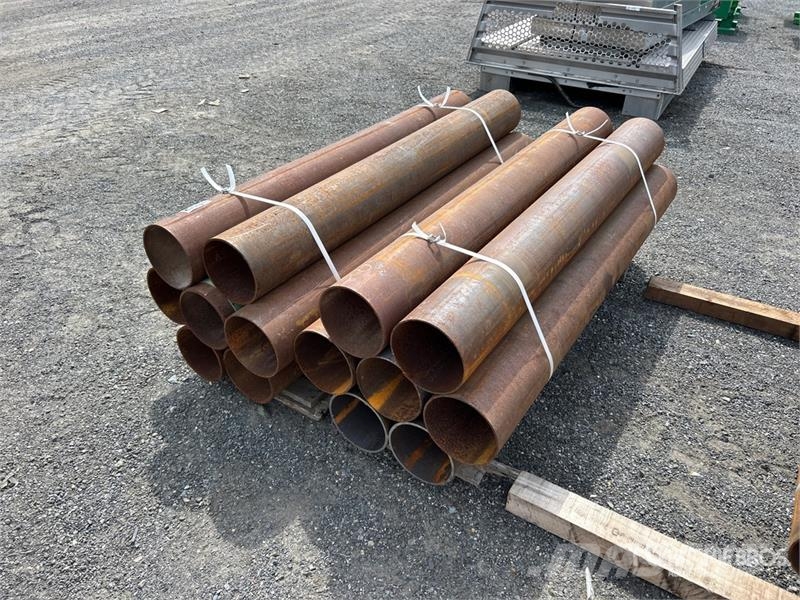 Quantity of (14) 8 in x 6 ft Bollards Barrier Other components