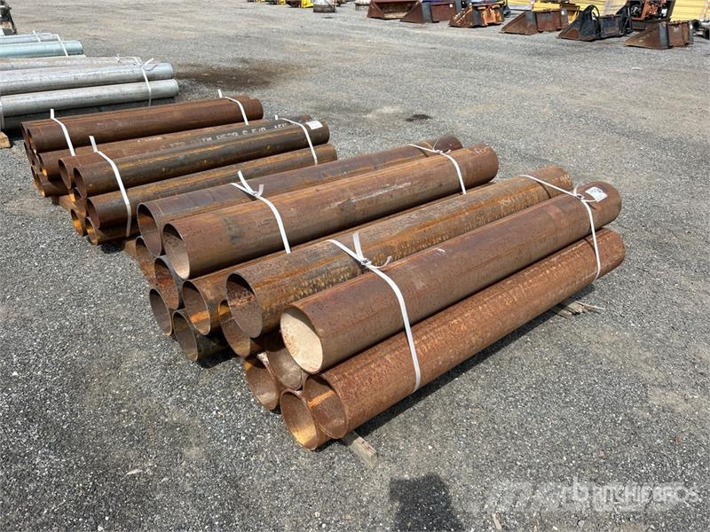 Quantity of (14) 8 in x 6 ft Bollards Barrier Other components
