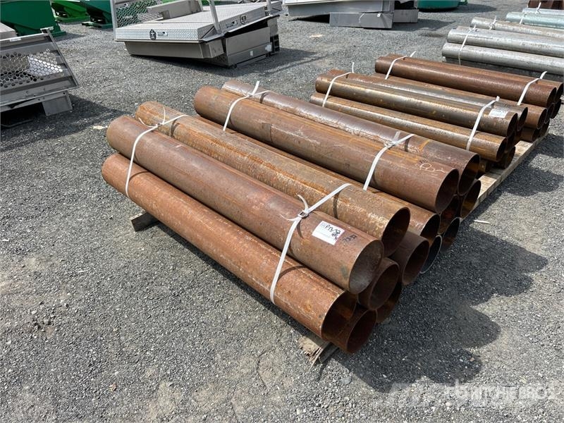 Quantity of (14) 8 in x 6 ft Bollards Barrier Other components