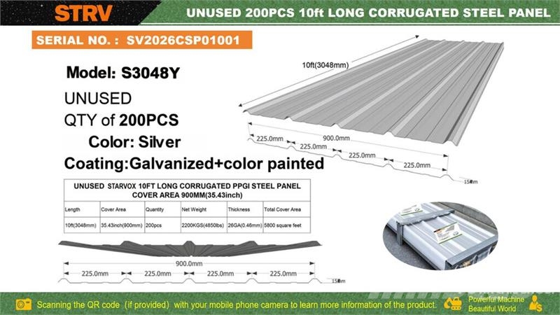 Quantity of (200) STARVOX S3048Y Corrugated Steel Utovorne dizalice, vitla i liftovi za materijal