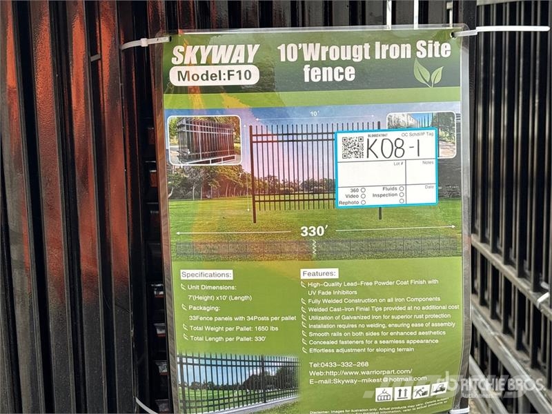 Quantity of (33) Skyway SFS33-330TF 10 ft x 7 ft Outros componentes