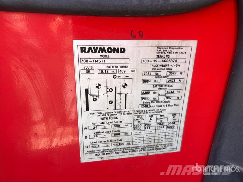 Raymond 7300 4500 lb Reach Truck Viličari sa pomičnim stupom