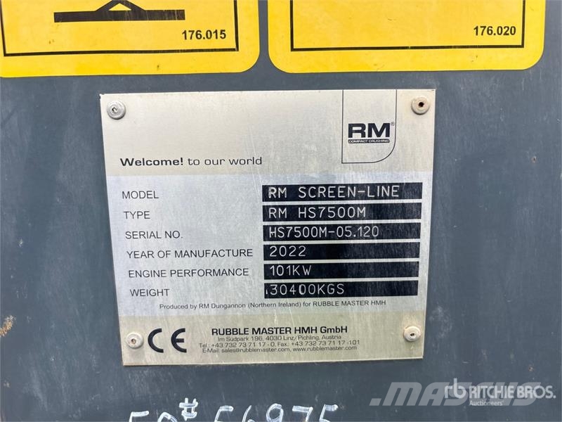 Rubble Master HS7500M Zeefinstallatie