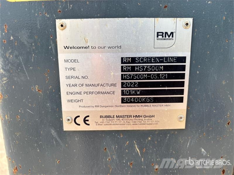 Rubble Master HS7500M Zeefinstallatie