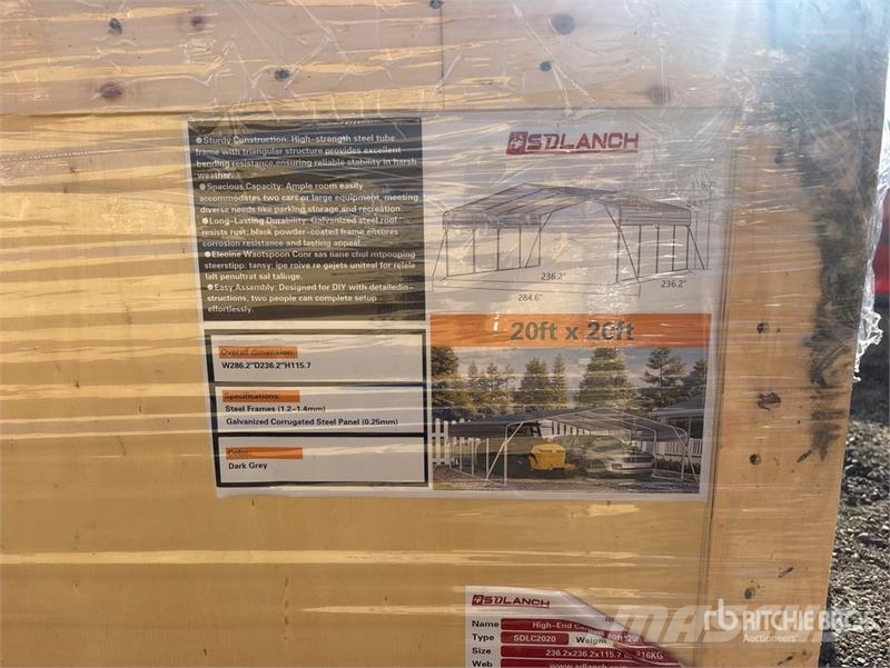SDLC2020 20 ft x 20 ft Carport (Unused) Сталеві каркасні будівлі