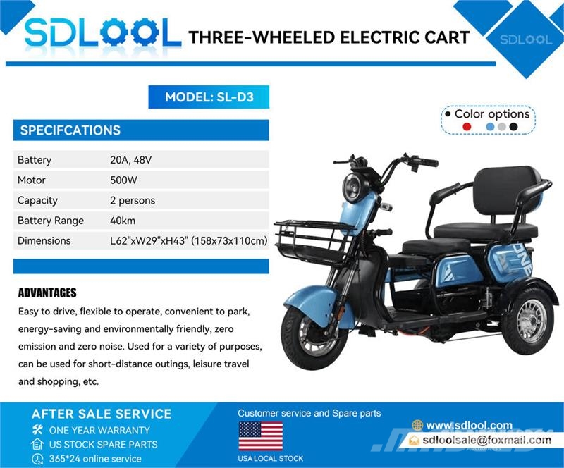 SDLOOL SL-D3 Electric Trike (Unused) Cars