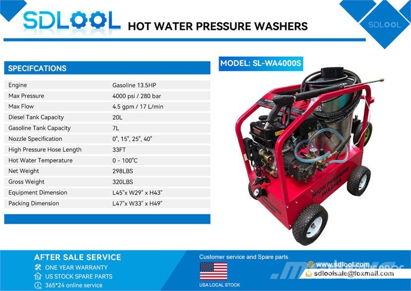  SDLOOL SL-WA4000S Hot Water Pressure Washer (Unuse Niskociśnieniowe myjki