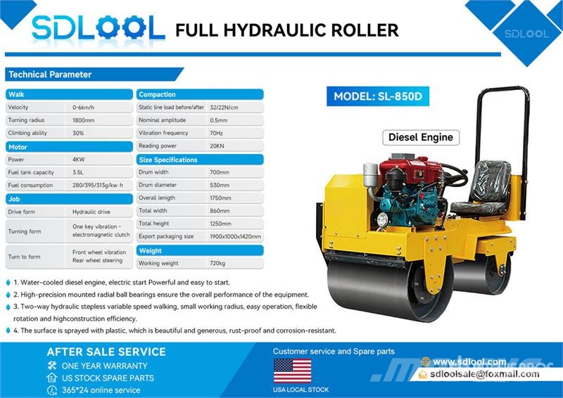  SDLOOL SL850D Double Drum Roller (Unused) Двойни барабанни ролки
