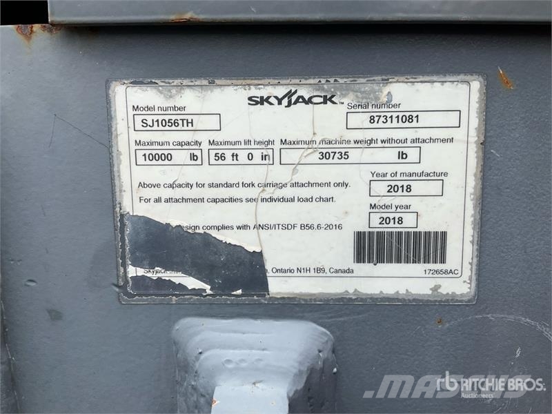 SkyJack SJ1056TH Telehandler Teleskopiskie manipulatori