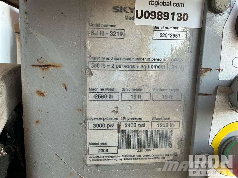 SkyJack SJIII-3219 Electric Scissor Lift Plataformas tijera