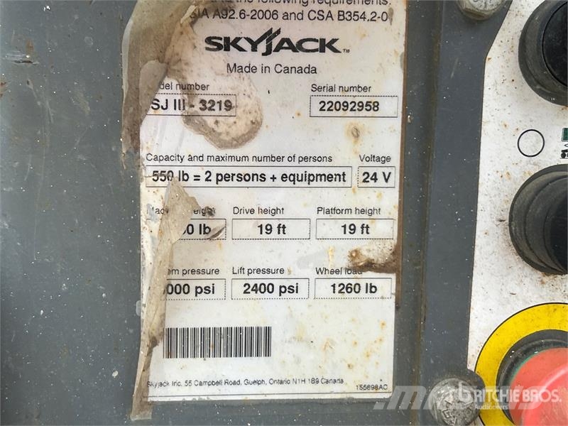 SkyJack SJIII 3219 Electric Scissor Lift Elevadores de tesoura