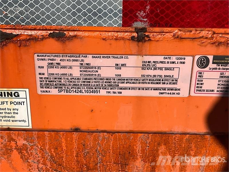 Snake River Dump Utility Trailer Remorque benne