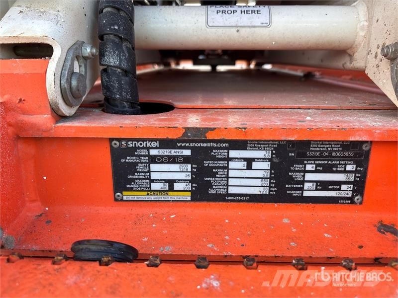 Snorkel S3219E Electric Electric Scissor Lift Žirkliniai keltuvai