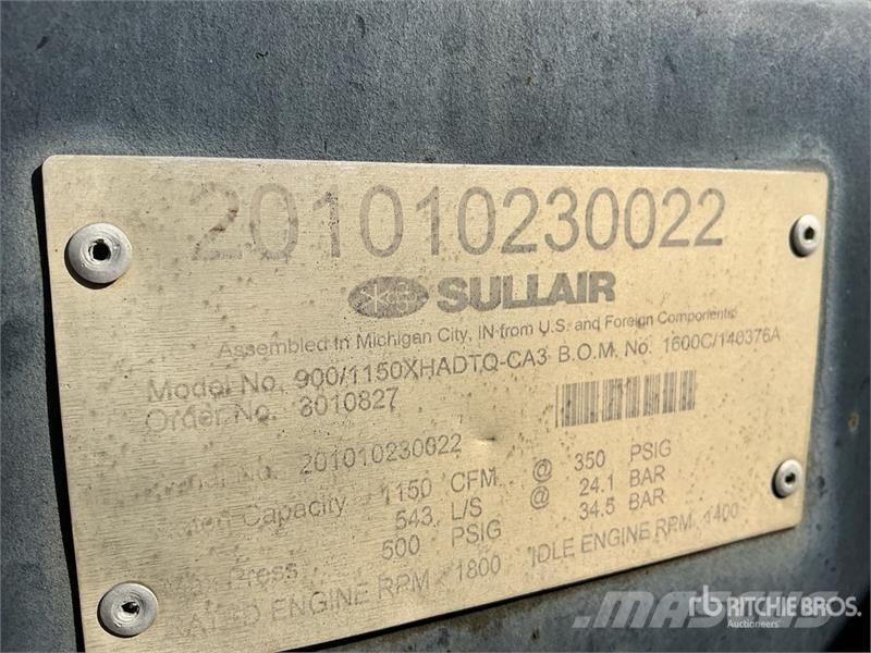 Sullair 1150XH 1150 cfm Mobile Air Compressor 콤푸레샤