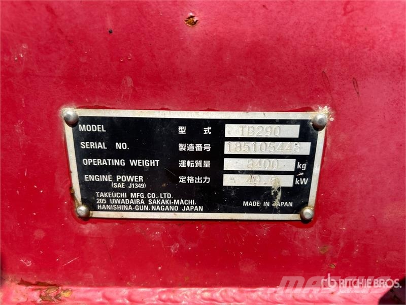 Takeuchi TB290 Rupsgraafmachines