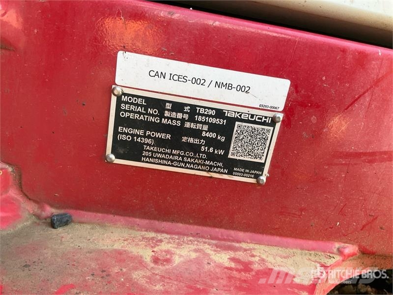 Takeuchi TB290 Rupsgraafmachines