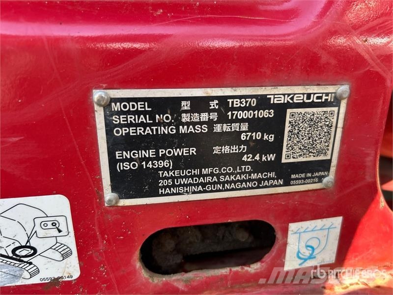 Takeuchi TB370 Mini Excavator Mini bageri <7t
