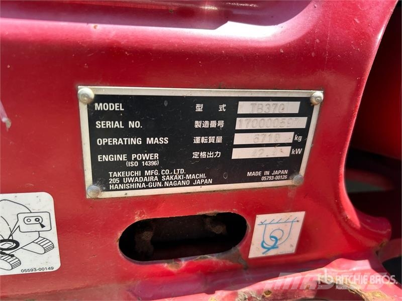 Takeuchi TB370CR Tracked Excavator Bageri gusjeničari