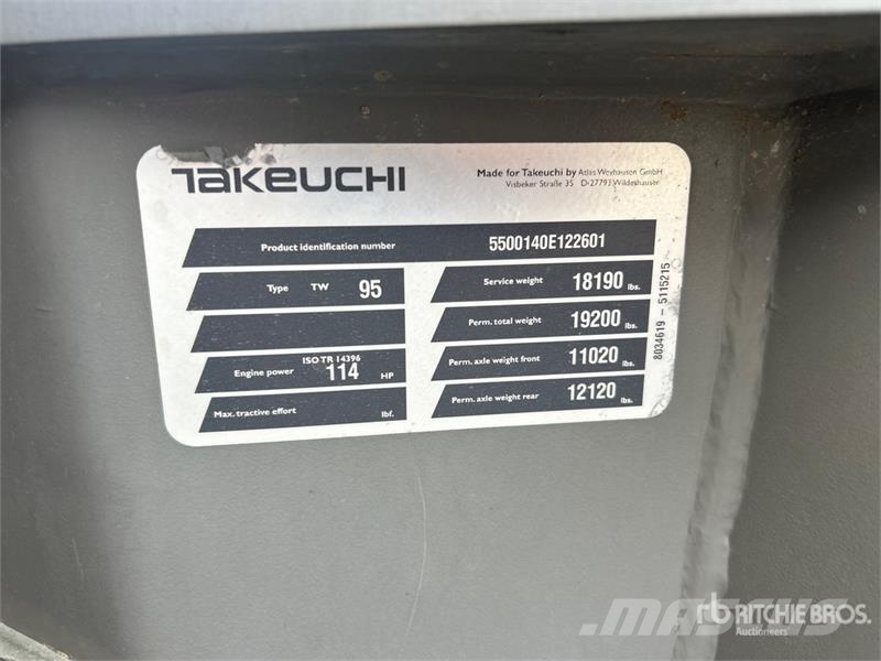 Takeuchi TW95C2HS Wheel Loader Pás carregadoras de rodas