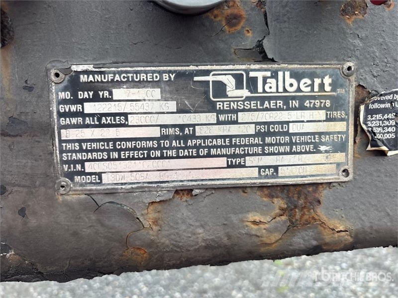 Talbert T3DW-50SA Tri/A Removable Gooseneck Lowboy Trailer 低架裝載車