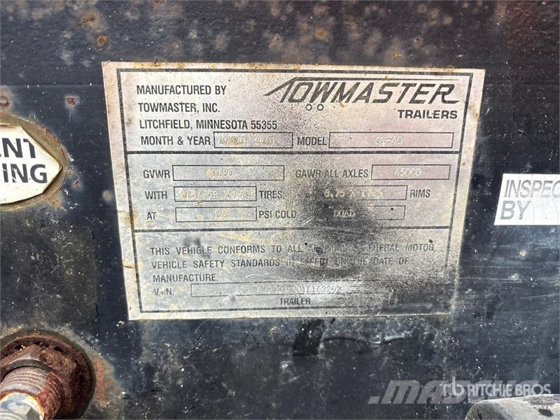 TOWMASTER 24 ft T/A Equipment Trailer Járműszállító pótkocsik