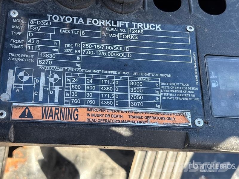 Toyota 8FD35U 그 외 지게차